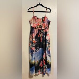Corey Lynn Calter Watercolor Daybreak Art to Wear Midi Dress - Size 12